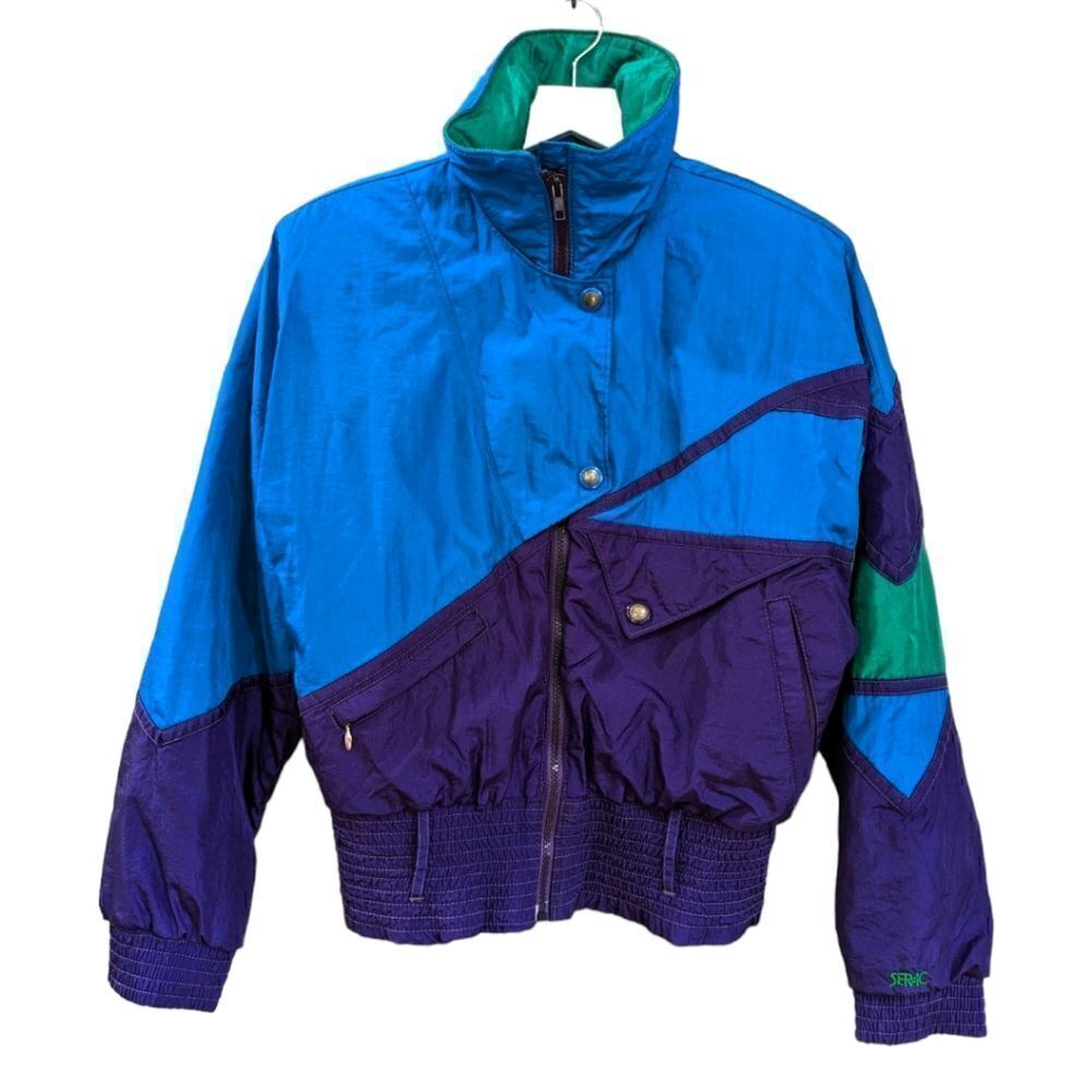 Vintage SERAC U.S.A. Women's Retro Multi Color Thinsulate Ski Snow Jacket Size 8